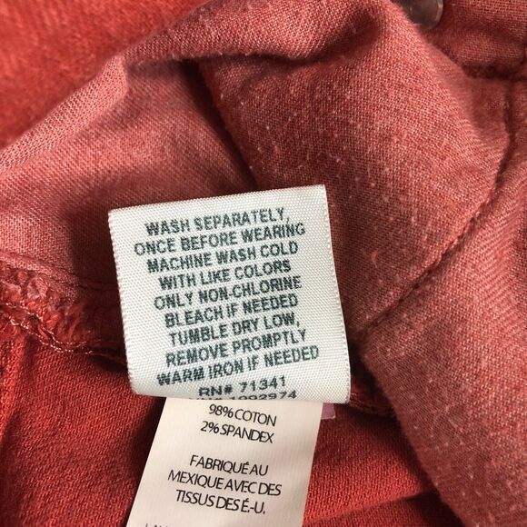 LL Bean Jeans Womens Petite 10 Red Orange Favorite Fit Crop Mid Rise Tapered Leg - Picture 5 of 13